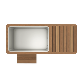 Swedish Cold Generation 4S Eisbad – Draufsicht mit Innenraum, Holzdeckel und Stufe