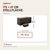 Maßbild Swedish Cold Generation 4S Eisbad: Stellfläche 175 × 69 cm, Höhe 85 cm