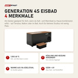 Swedish Cold Generation 4S Eisbad mit 4 Merkmalen: 3 bis 40 °C, Kühlung und Heizung integriert, Wanne aus 316-Edelstahl, Ozon + UV