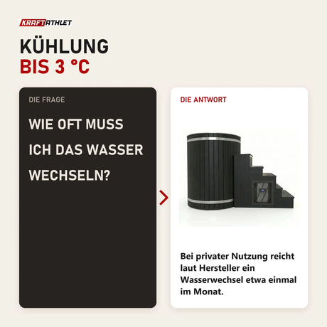 Frage und Antwort zu Swedish Cold Nordic Tub Eisbad: Wie oft muss ich das Wasser wechseln?