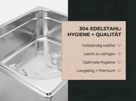 Swedish Cold Nordic Tub Eisbad – Infografik zum Innenraum aus 304 Edelstahl