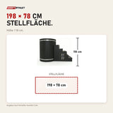 Maßbild Swedish Cold Nordic Tub Eisbad: Stellfläche 198 × 78 cm, Höhe 118 cm