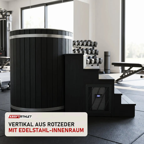 Swedish Cold Nordic Tub Eisbad in einem hellen Home-Gym