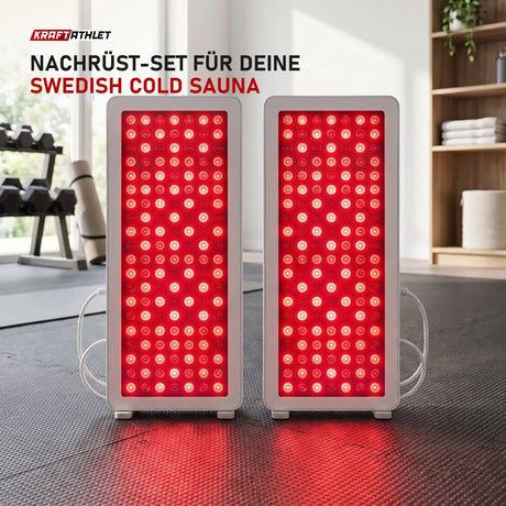 Swedish Cold Rotlicht-Panel x2 in einem hellen Home-Gym