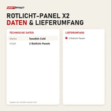 Technische Daten und Lieferumfang von Swedish Cold Rotlicht-Panel x2 als Tabelle