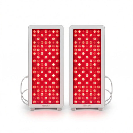 Swedish Cold Rotlicht-Panel x2: Zwei Rotlicht-Panels nebeneinander in der Vorderansicht