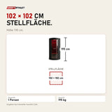 Maßbild Swedish Cold Sanctuary Solo Infrarotsauna: Stellfläche 102 × 102 cm, Höhe 195 cm