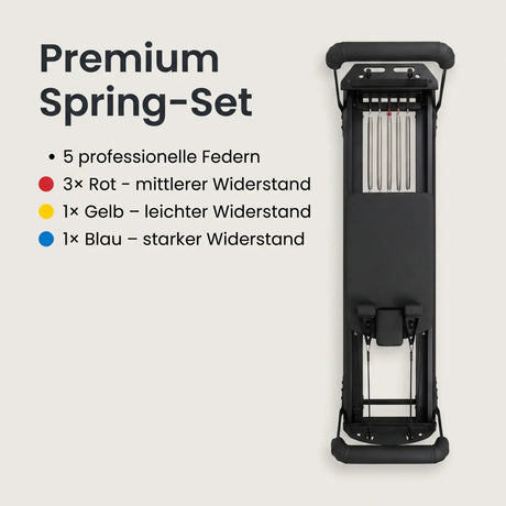 TALMA 62 Black Elegance Premium Spring-Set – 5 professionelle Federn (3× Rot, 1× Gelb, 1× Blau)