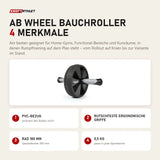 tiguar AB Wheel Bauchroller mit 4 Merkmalen: PVC-Bezug, Rutschfeste ergonomische Griffe, Rad 180 mm, 0,5 kg