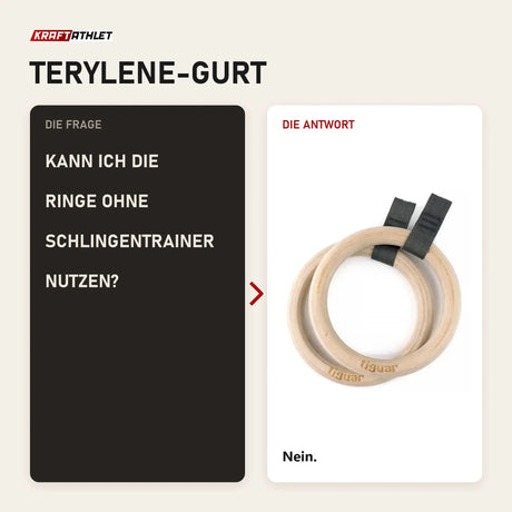 Frage und Antwort zu tiguar Alfa Turnringe Gurtringe mit Gummigriff: Kann ich die Ringe ohne Schlingentrainer nutzen?