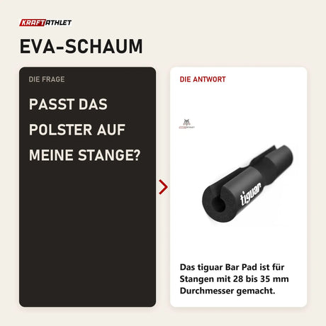 Frage und Antwort zu tiguar Bar Pad Stangen-Polster aus EVA-Schaum: Passt das Polster auf meine Stange?
