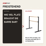 Frage und Antwort zu tiguar Barre Bar freistehende Ballettstange: Wie viel Platz braucht die Barre Bar?