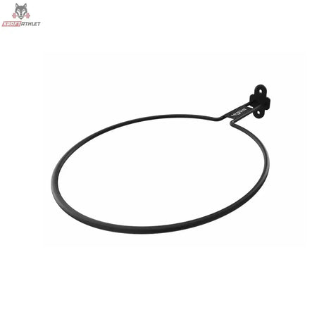 tiguar Bodyball-Halter in Schwarz, Schrägansicht des runden Stahlrings mit Wandbefestigung