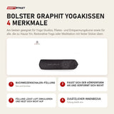 tiguar Bolster Graphit Yogakissen mit 4 Merkmalen: Buchweizenschalen-Füllung, Passt sich der Körperform an und verformt sich nicht, Füllung lässt Luft zirkulieren und heizt sich nicht auf, Zusätzlicher Innenbezug