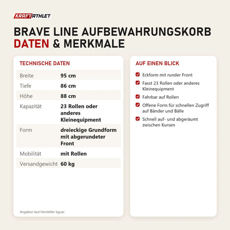 Technische Daten und Merkmale von tiguar Brave Line Aufbewahrungskorb als Tabelle