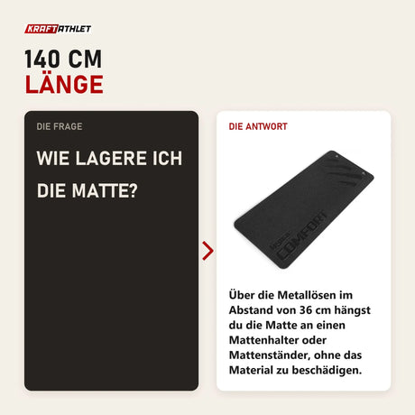 Frage und Antwort zu tiguar Comfort Matte V2 140 cm: Wie lagere ich die Matte?