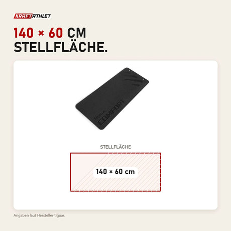 Maßbild tiguar Comfort Matte V2 140 cm: Stellfläche 140 × 60 cm