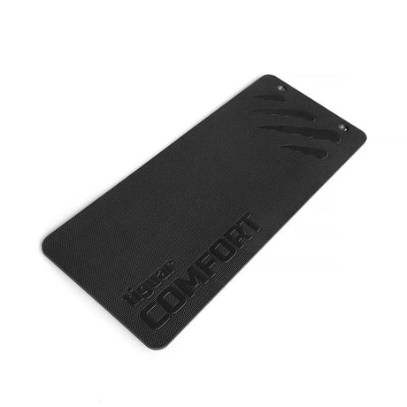tiguar Comfort Matte V2 140 cm in Graphit, ausgerollt in Schrägansicht mit Aufdruck