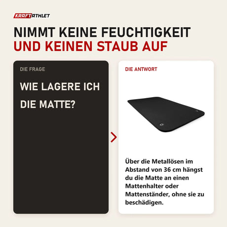 Frage und Antwort zu tiguar Comfortmat Trainingsmatte 120 cm: Wie lagere ich die Matte?