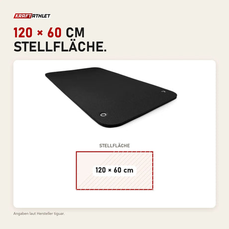 Maßbild tiguar Comfortmat Trainingsmatte 120 cm: Stellfläche 120 × 60 cm
