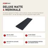 tiguar Deluxe Matte mit 4 Merkmalen: 180 cm Länge, 18 mm Stärke, Weicher EVA-Schaum, Rutschhemmende Noppen auf beiden Seiten