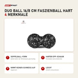 tiguar Duo Ball 16/8 cm Faszienball hart mit 4 Merkmalen: Doppelball-Form, Harter EPP-Schaum, Nimmt keinen Schweiß auf, Leicht