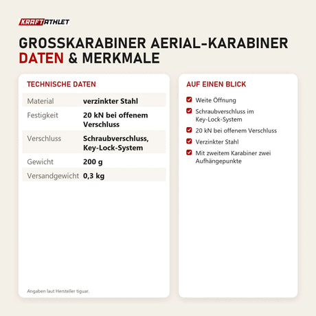 Technische Daten und Merkmale von tiguar Großkarabiner Aerial-Karabiner als Tabelle