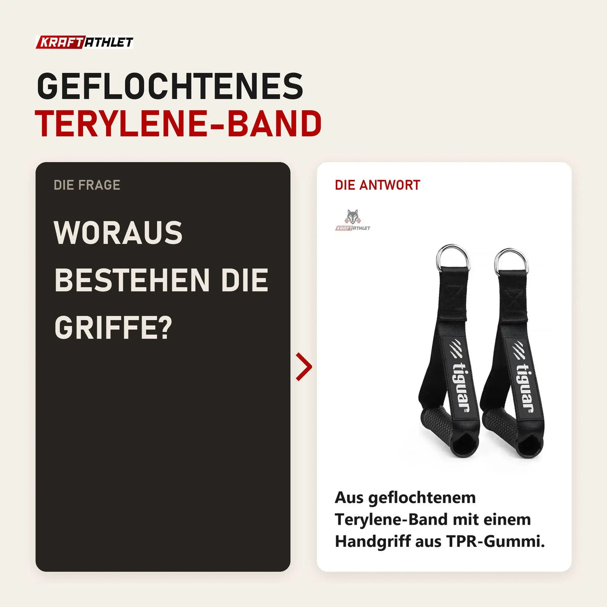 Frage und Antwort zu tiguar Gummigriffe für Kabelzug: Woraus bestehen die Griffe?