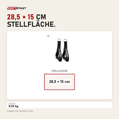 Maßbild tiguar Gummigriffe für Kabelzug: Stellfläche 28,5 × 15 cm