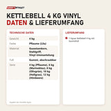 Technische Daten und Lieferumfang von tiguar Kettlebell 4 kg Vinyl als Tabelle