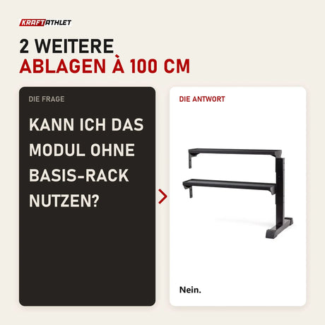 Frage und Antwort zu tiguar Kettlebell-Rack Erweiterungsmodul: Kann ich das Modul ohne Basis-Rack nutzen?