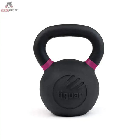 tiguar Kettlebell RAW 32 kg V2, Variante 24 kg, Frontansicht mit farbiger Markierung am Griff
