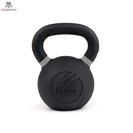 tiguar Kettlebell RAW 32 kg V2, Variante 36 kg, Frontansicht mit farbiger Markierung am Griff