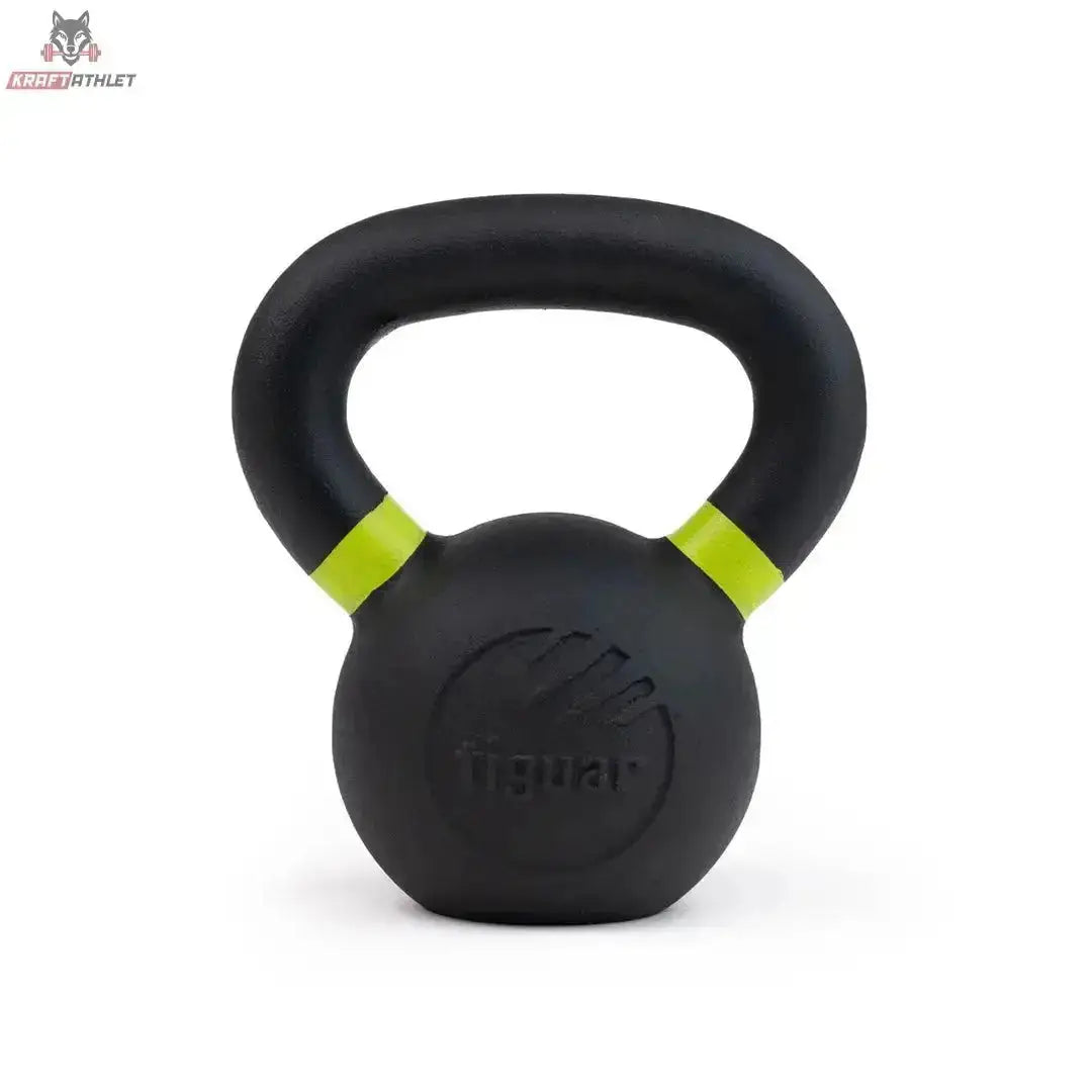 tiguar Kettlebell RAW 32 kg V2, Variante 8 kg, Frontansicht mit farbiger Markierung am Griff