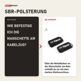 Frage und Antwort zu tiguar Knöchelmanschette für den Kabelzug: Wie befestige ich die Manschette am Kabelzug?