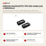 tiguar Knöchelmanschette für den Kabelzug mit 4 Merkmalen: SBR-Polsterung, Starker Klettverschluss und Metallhaken, Verstellbar bis 25 cm Knöchelumfang, Terylene-Gurt