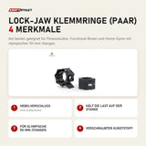 tiguar Lock-Jaw Klemmringe (Paar) mit 4 Merkmalen: Hebelverschluss, Hält die Last auf der Stange, Für olympische 50-mm-Stangen, Verschraubter Kunststoff