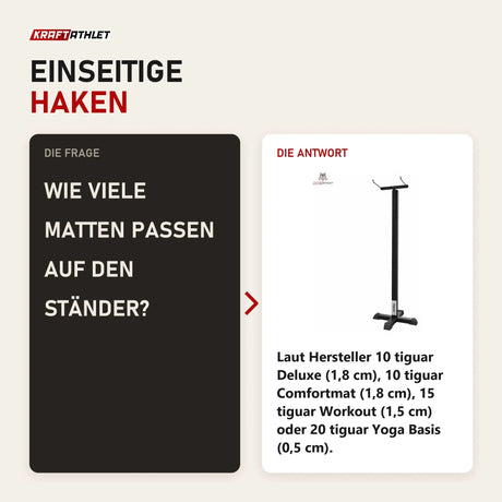 Frage und Antwort zu tiguar Mattenständer einseitig: Wie viele Matten passen auf den Ständer?