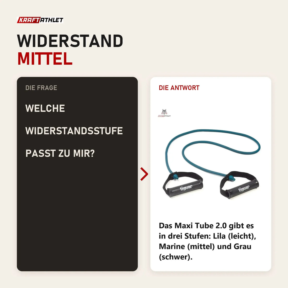 Frage und Antwort zu tiguar Maxi Tube 2.0 Marine Tubing mit Griffen: Welche Widerstandsstufe passt zu mir?