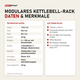 Technische Daten und Merkmale von tiguar Modulares Kettlebell-Rack als Tabelle