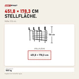 Maßbild tiguar Multifunktions-Rig 4RACE: Stellfläche 451,8 × 178,3 cm, Höhe 316 cm