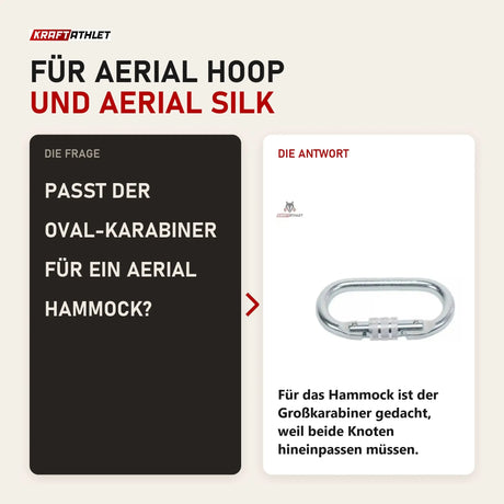 Frage und Antwort zu tiguar Oval-Karabiner Aerial-Karabiner: Passt der Oval-Karabiner für ein Aerial Hammock?