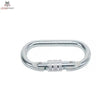 tiguar Oval-Karabiner Aerial-Karabiner in Silber, Seitenansicht mit Schraubverschluss