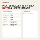 Technische Daten und Lieferumfang von tiguar Pilates Roller 90 cm Lila als Tabelle