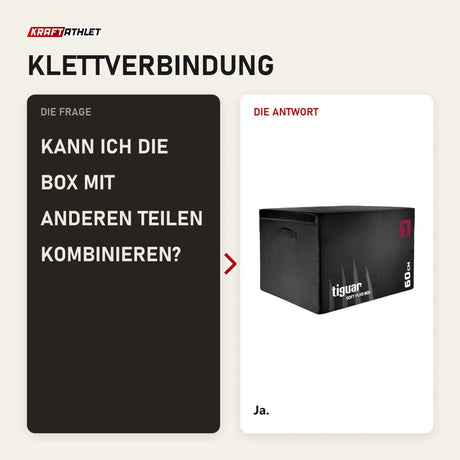 Frage und Antwort zu tiguar Plyo Soft Box V2 60 cm Sprungbox aus Schaumstoff: Kann ich die Box mit anderen Teilen kombinieren?