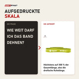 Frage und Antwort zu tiguar Power Band GT III Widerstandsband Olive: Wie weit darf ich das Band dehnen?