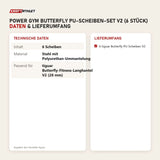 Technische Daten und Lieferumfang von tiguar Power Gym Butterfly PU-Scheiben-Set V2 (6 Stück) als Tabelle
