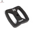 tiguar Power Gym Butterfly Scheiben 7,5 kg V2 (Paar), Schrägansicht einer Scheibe mit Griffen