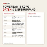 Technische Daten und Lieferumfang von tiguar Powerbag 15 kg V3 als Tabelle