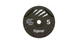 tiguar Rubber Bumper Plate 10 kg, Draufsicht der 5-kg-Variante in Braun mit Logo